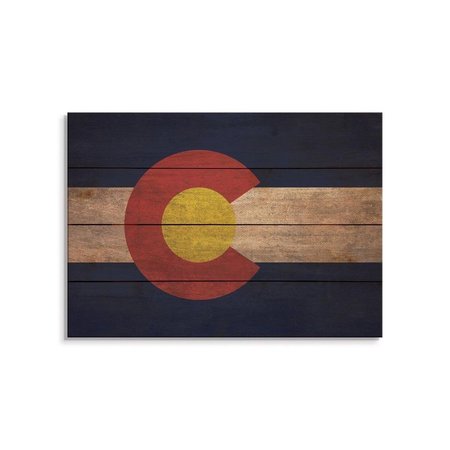 WILE E. WOOD 20 x 14 in. Colorado State Flag Wood Art FLCO-2014